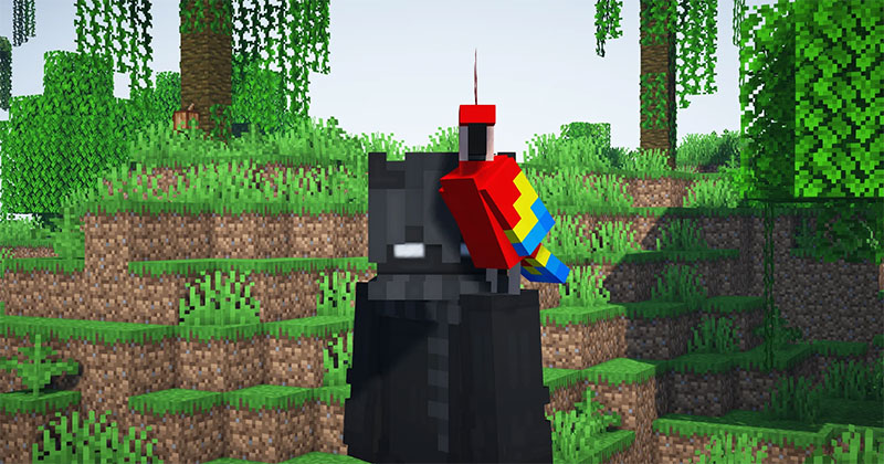How to put a parrot on your shoulder in Minecraft