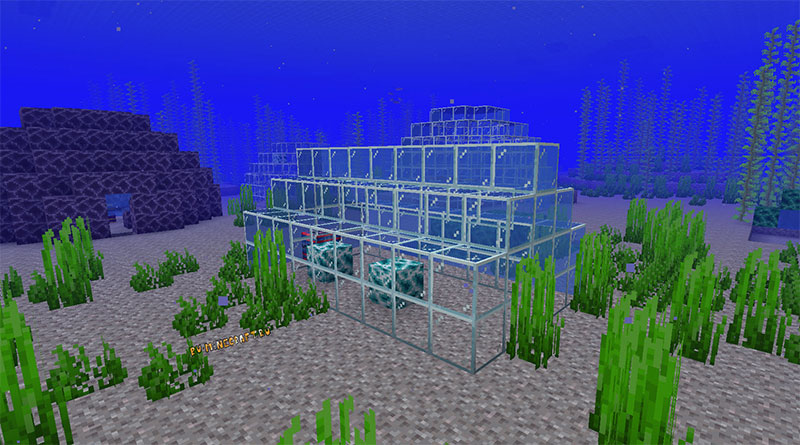 Underwater house in Minecraft